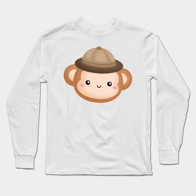 baby monkey Long Sleeve T-Shirt by peyek saputra